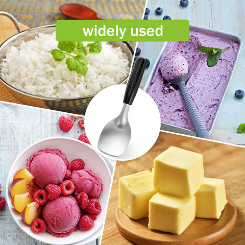 Pierides ambidextrous ice cream spade fits left and right-handed users.