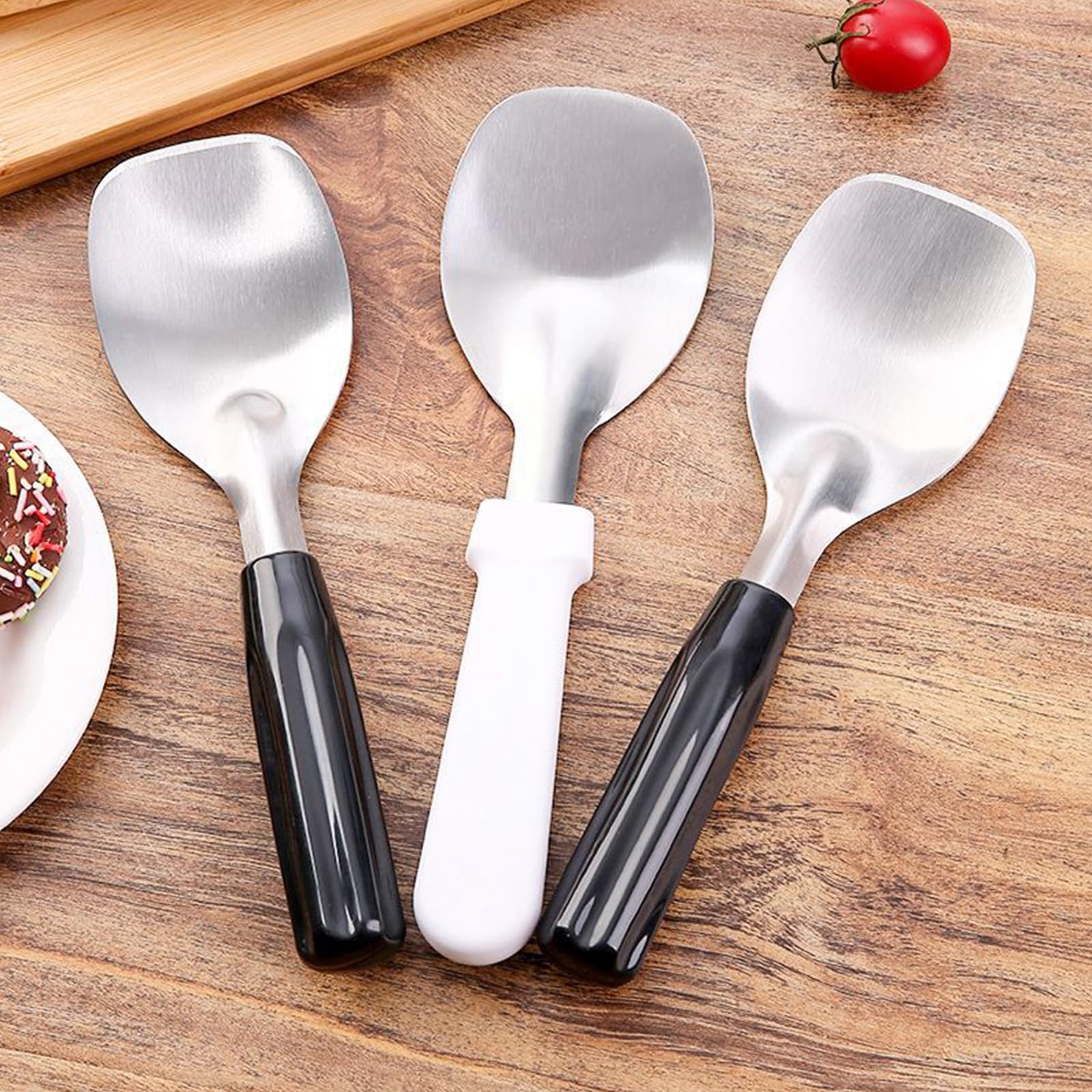 Pierides two-piece ice cream spade set in black for versatile kitchen use.