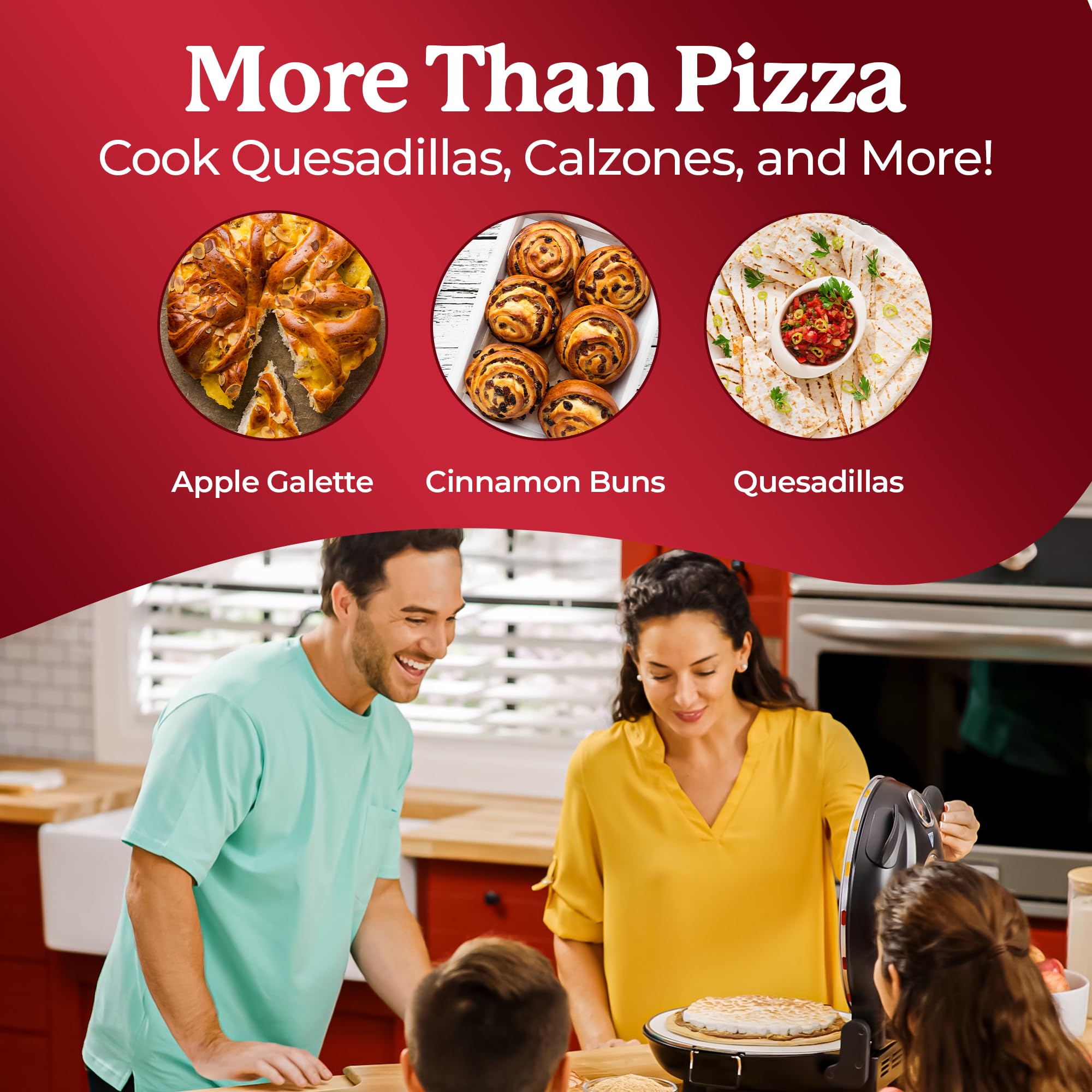 Piezano base suction cups keep the oven stable during use.