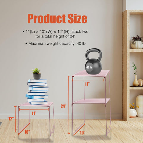 Piffny locker shelf stackable design shown with two units increases storage space.