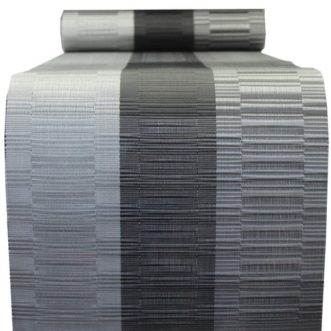 PIGCHCY table runner in black adds cohesive dining decor.