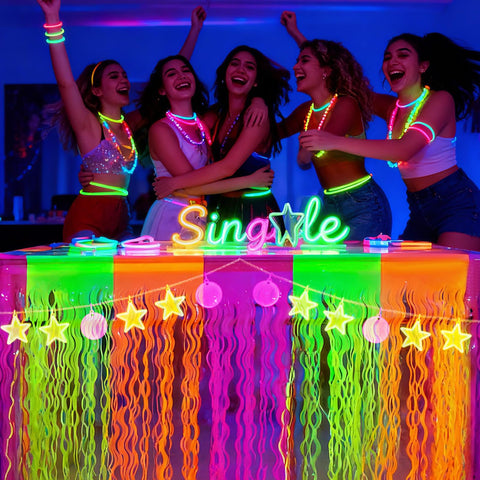 Pigetale neon-backdrop ready skirt serves as a photo-ready backdrop