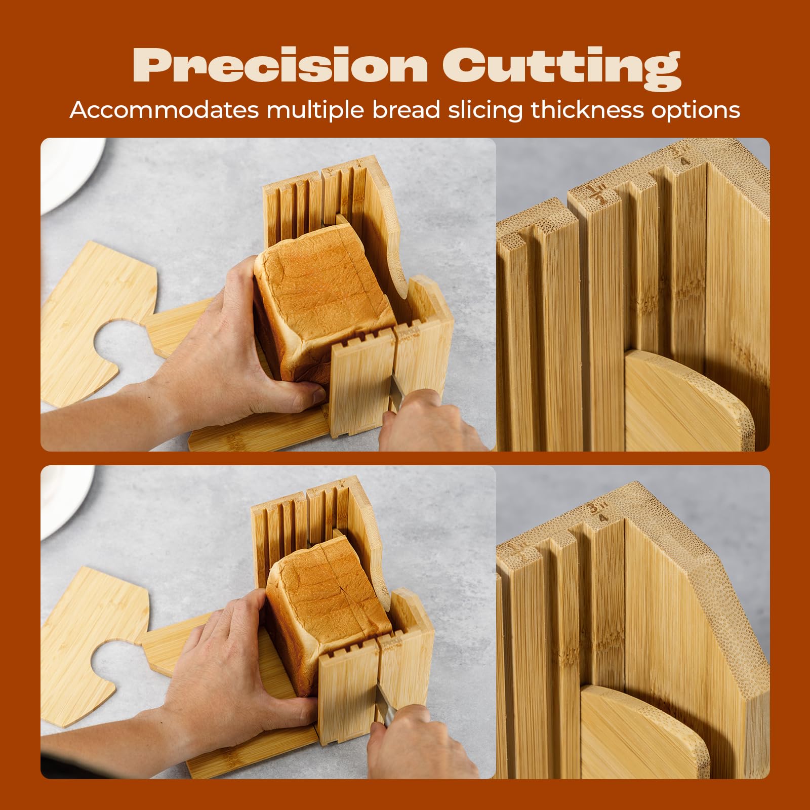 Piklohas bagel separator half-moon shape supports safe handling.