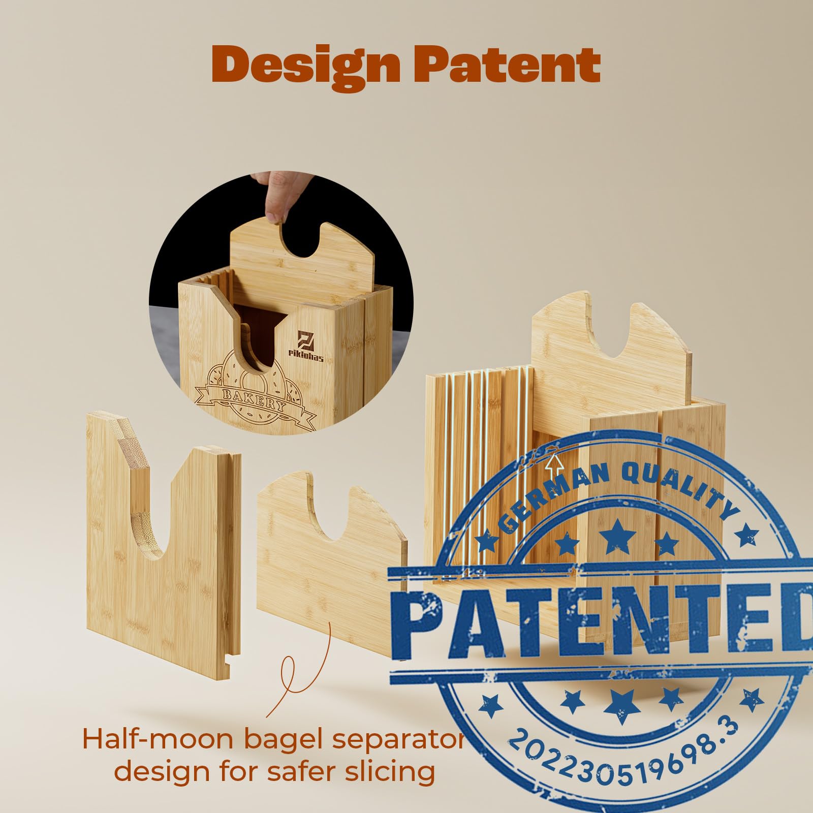 Piklohas bagel slicer easy-clean design detaches for quick washing.