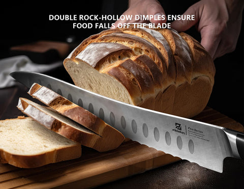 Piklohas bread knife handles fruits, cabbage, and boneless ham with ease