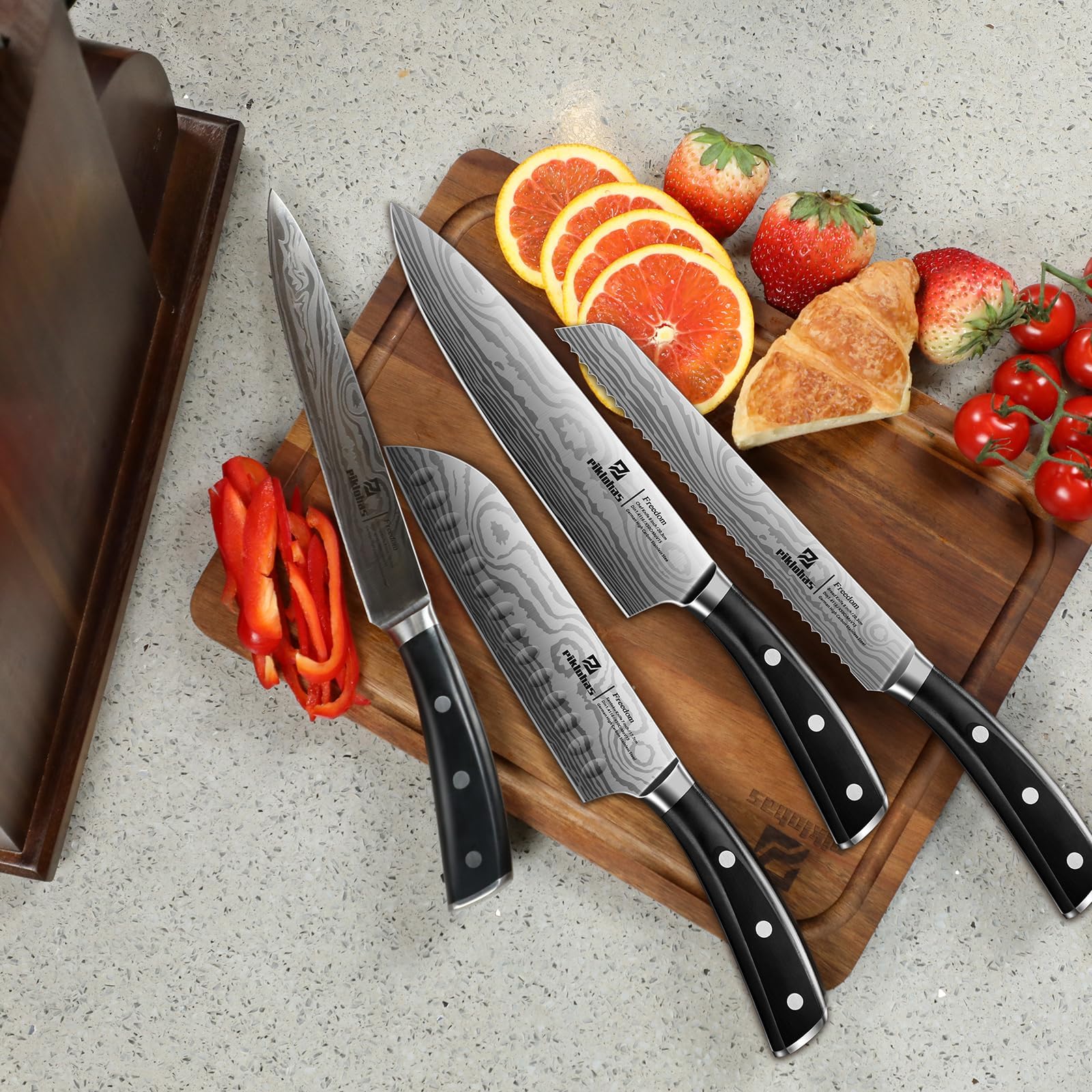 Piklohas chef knife 58RC edge emphasizes sharpness and precision for reliable slicing
