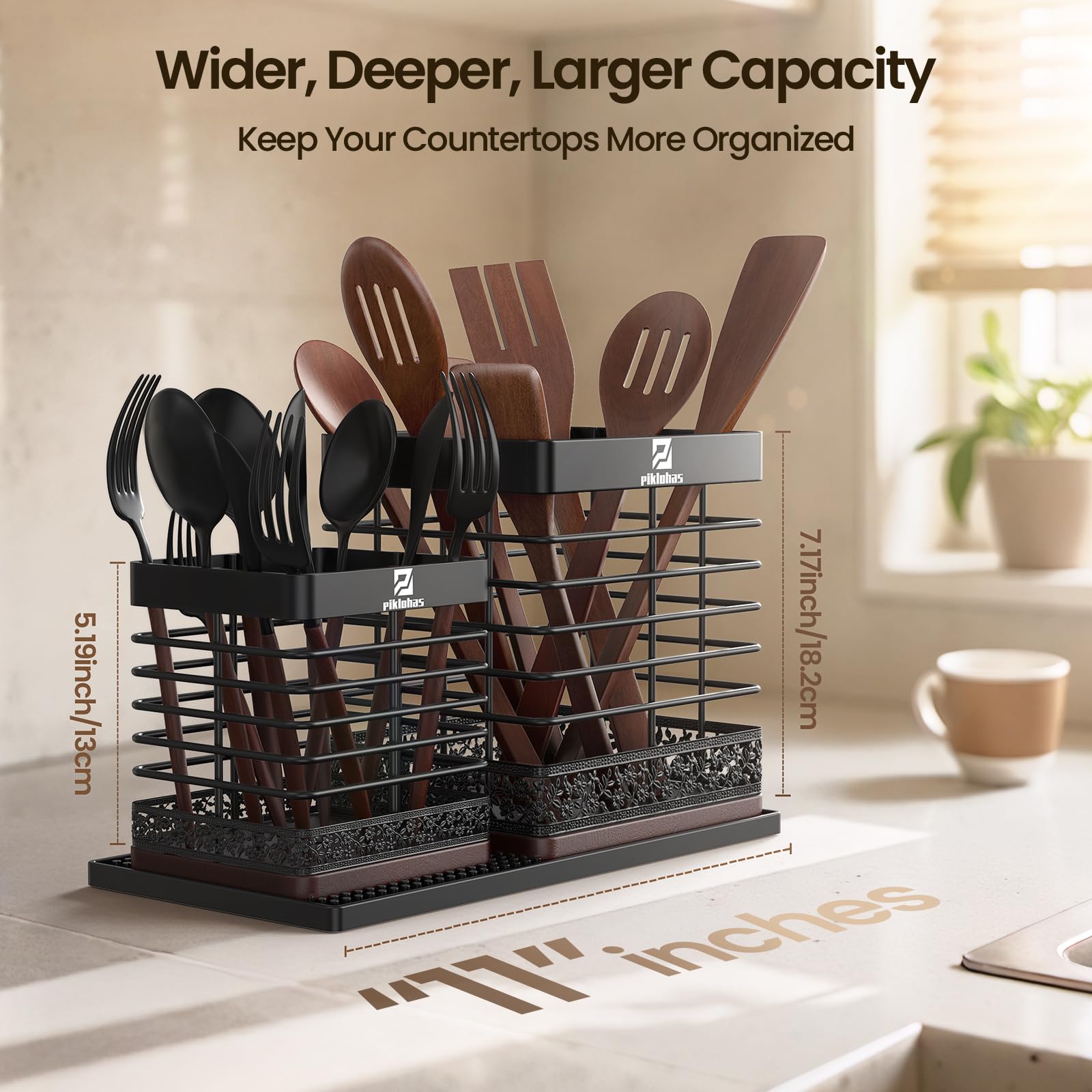 Piklohas cutlery crock organized for forks and knives