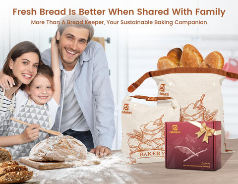 Piklohas 2-set gift-ready bread bags for home bakers.