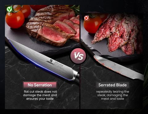 Piklohas steak knife set Damascus pattern blade for refined presentation.