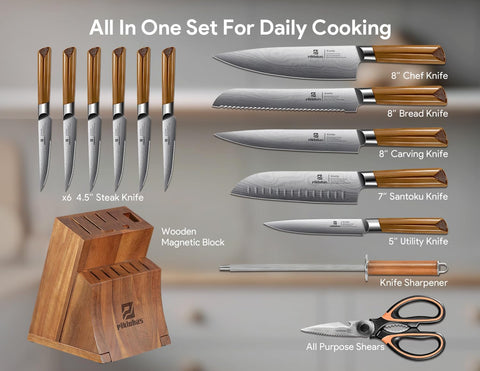 Piklohas steak knives and shears ready for table use