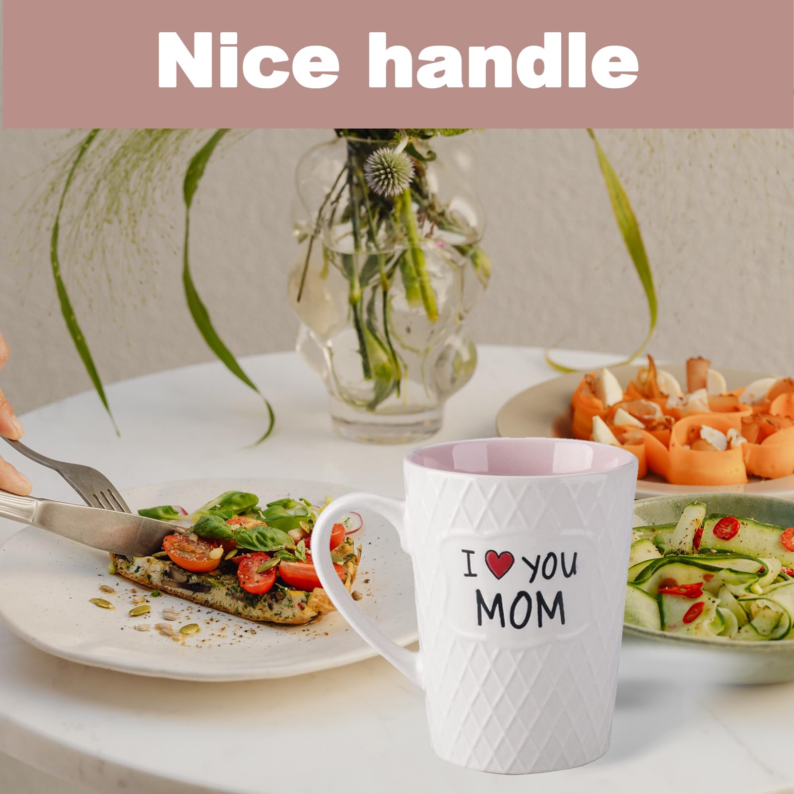 Pilipalaboom I Love You Mom mug easy handling when removing from microwave