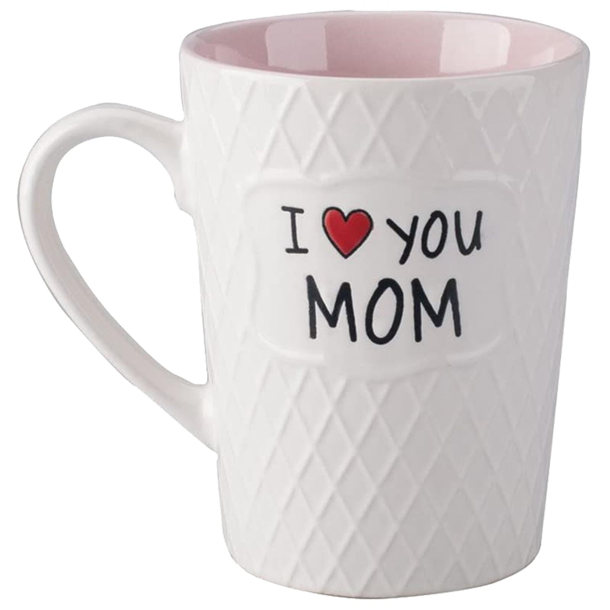 Pilipalaboom I Love You Mom mug with outer geometry relief for a secure grip