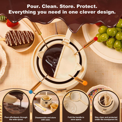 PillRest included dipping forks and spatula for fondue dipping