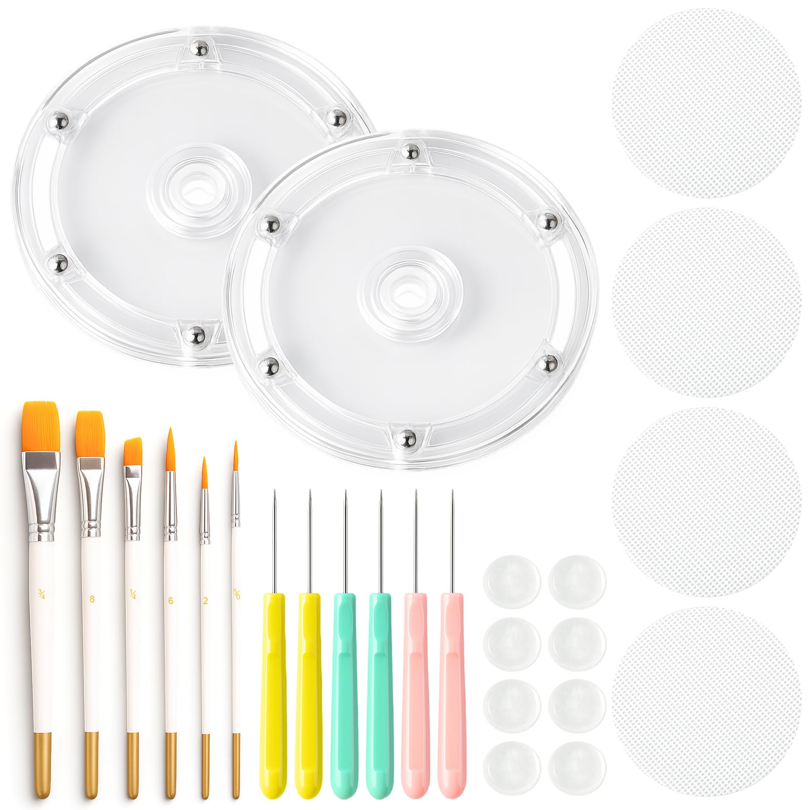 Pimoys acrylic cookie turntable 2-pack enabling 360-degree icing control.