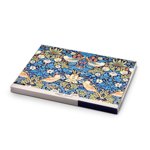 Pimpernel Morris and Co Strawberry Thief blue placemats, cork base, prevents slipping on surfaces.