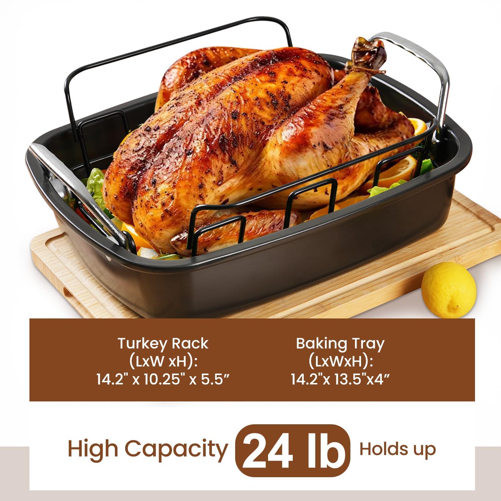 PinAmigos large-capacity pan handles big birds and casseroles with comfort