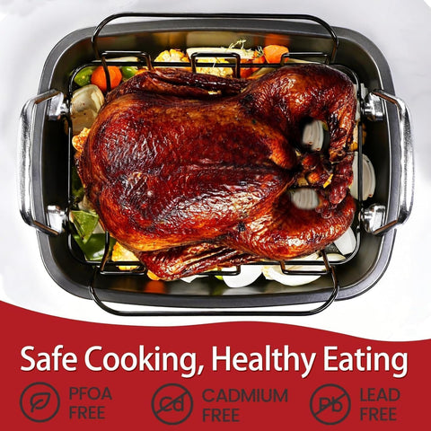 PinAmigos roasting pan with baster included for easy basting during cooking