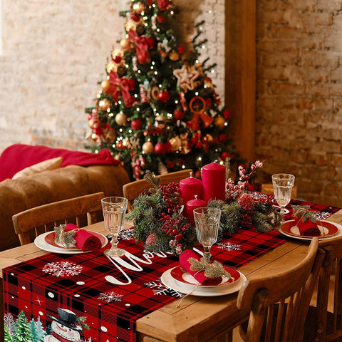 Pinata coffee table decor with runner adding warmth and style.