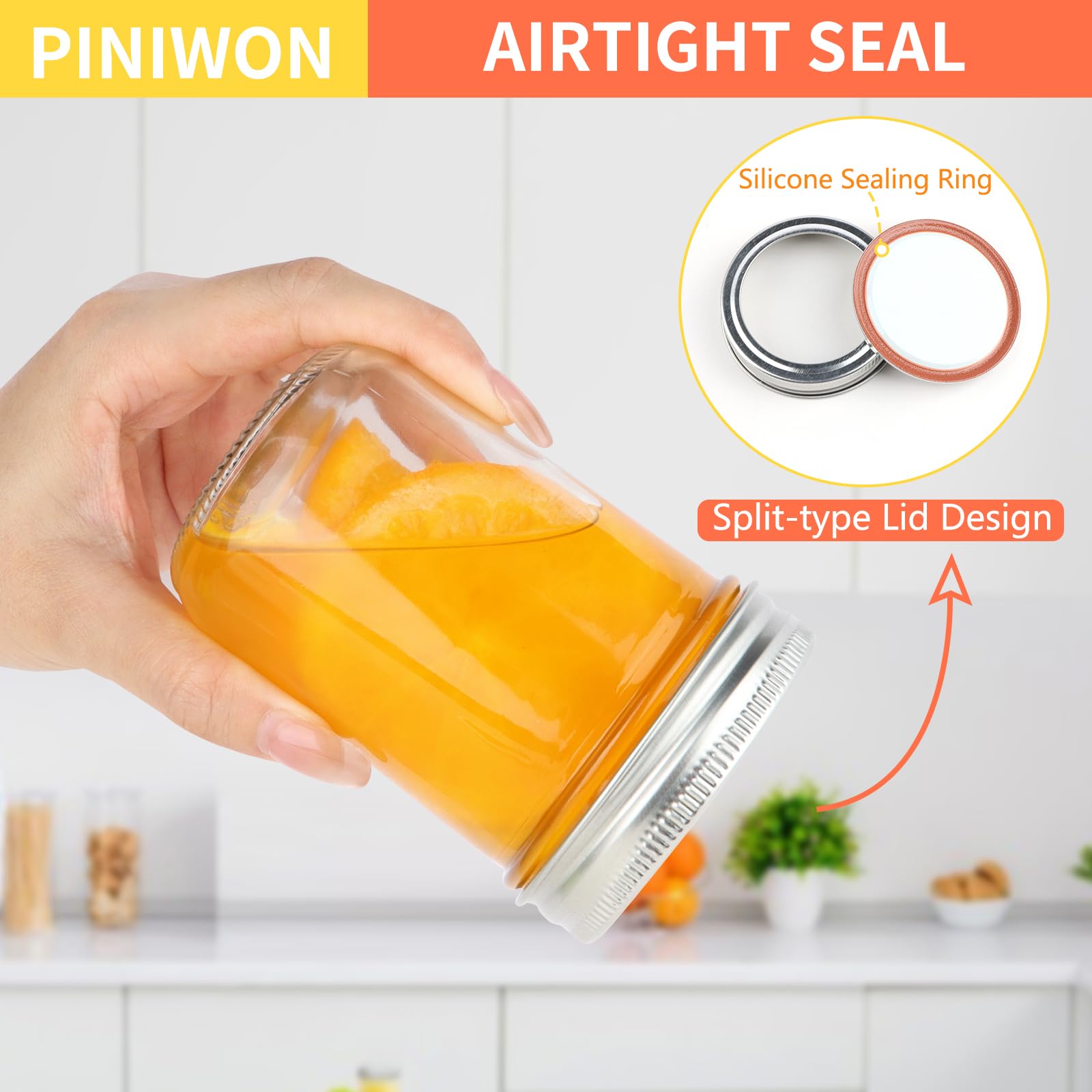 PINIWON 24-pack jars with labels for easy labeling and gifting ideas.