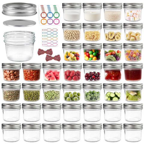 PINIWON 40-pack mason jar 4oz for jams and gifts