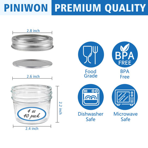 PINIWON regular lids and bands secure jars for spill-free storage