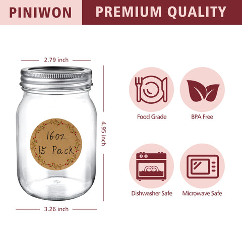 PINIWON silver lid and bands seal liquids and sauces tightly.