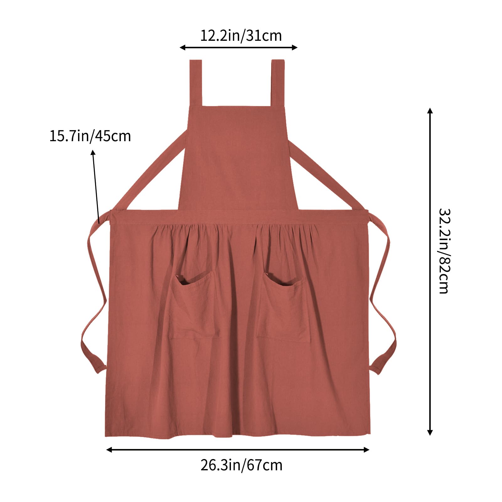 Pinknoke apron chest protection 12.6 inches wide for full coverage.