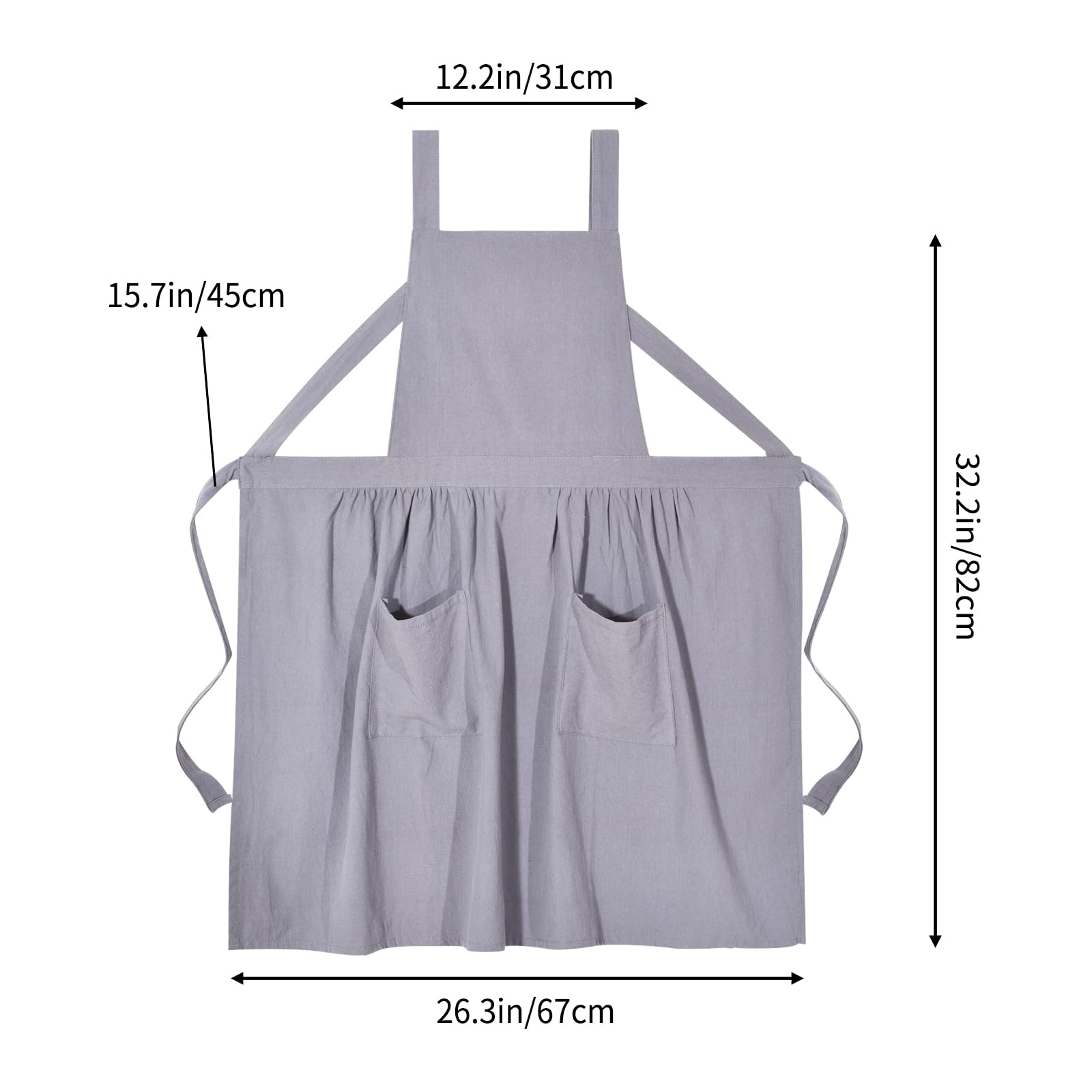 Pinknoke apron gray shoulder straps detail emphasizes durable design for long sessions.