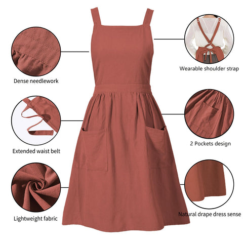 Pinknoke skirt dimensions 32x26 inches illustrated on the apron.