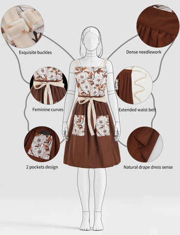 Pinknoke apron showing two convenient pockets for utensils