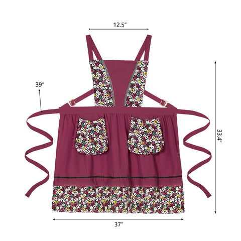 Pinknoke multi-use apron suited for cooking, baking, painting, and gardening.