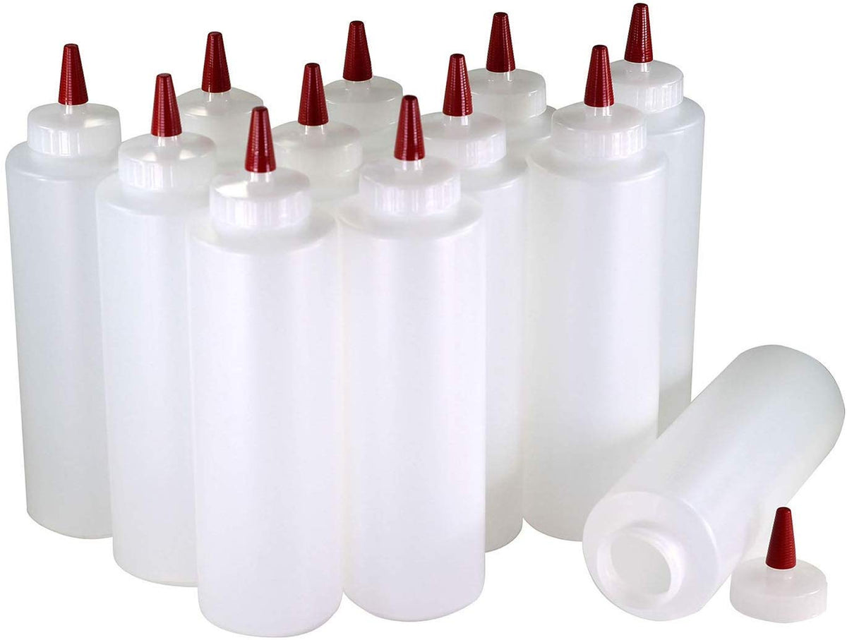 Pinnacle Mercantile 16oz condiment bottle with wide mouth for easy filling.