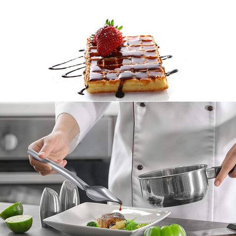 Pinovk plating deco spoon aiding elegant plating with garnishes