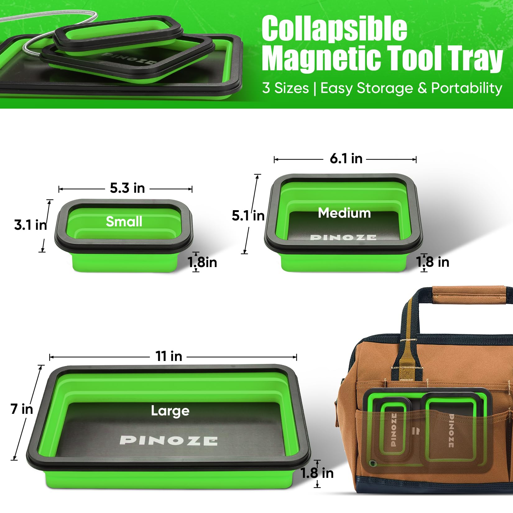 PINOZE medium tray with ample space for screws, nuts, and bolts organization.