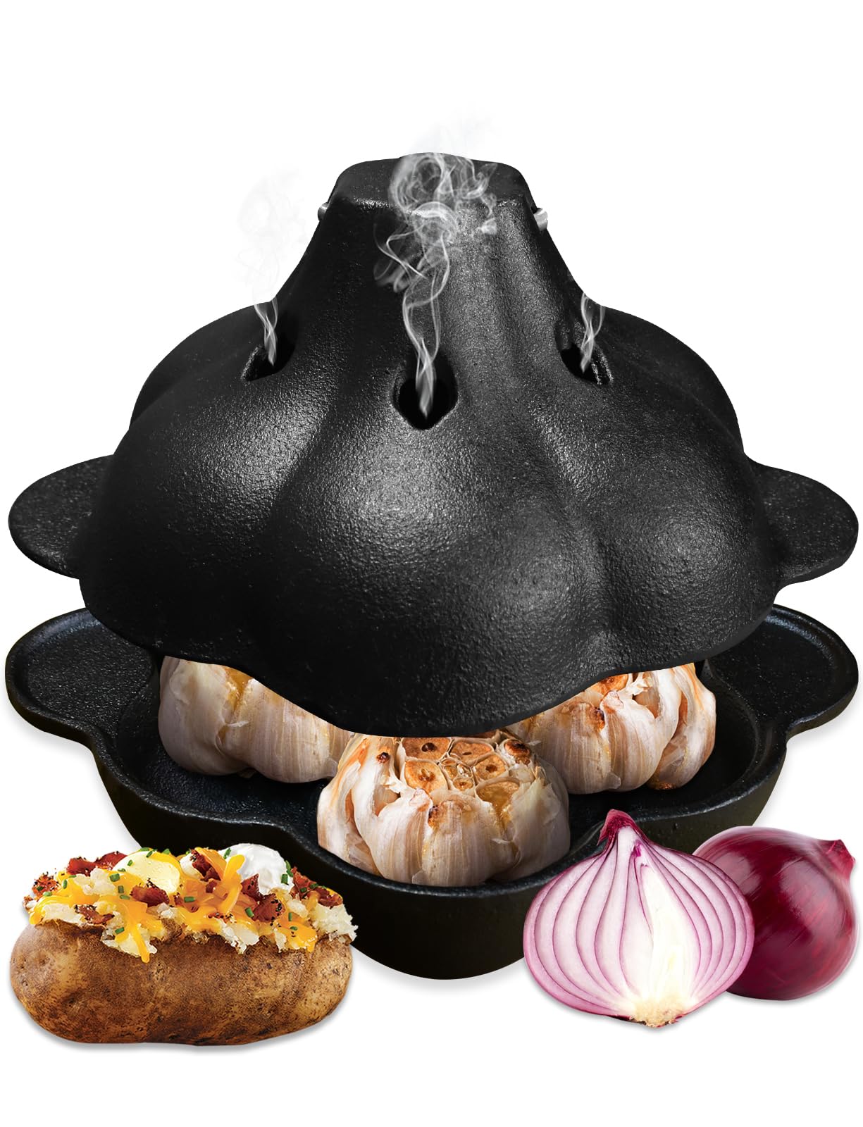 Pinra garlic potatoes roaster demonstrates even heat for crispy, flavorful potatoes