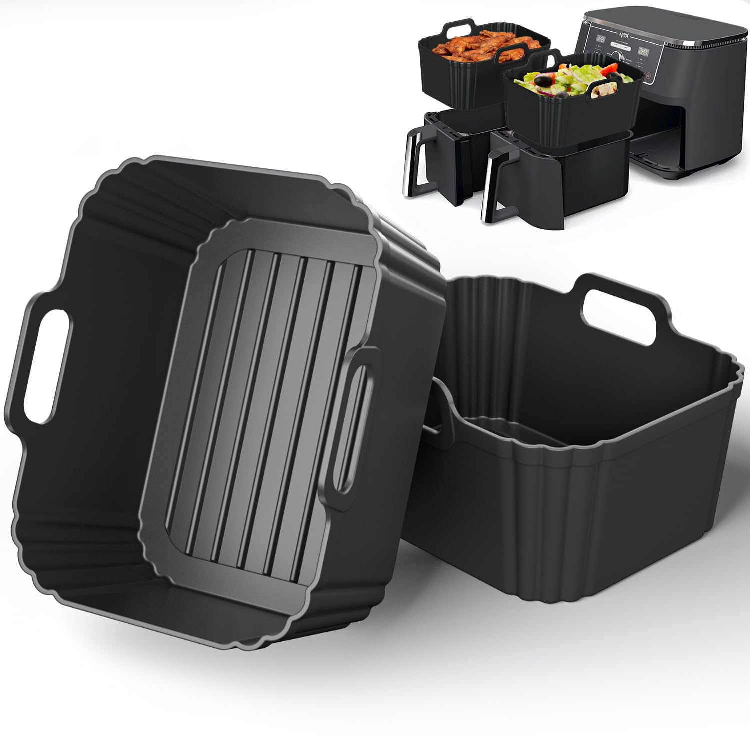 PINTAUR 10QT liner for Ninja Dual Zone, top view shows sturdy silicone support