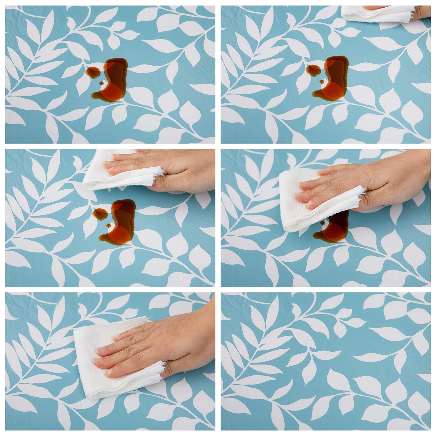 Pioggia easy-clean tablecloth that wipes clean after meals.