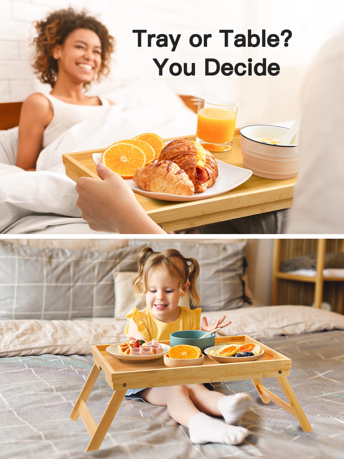 Two-pack Pipishell tray set ideal for family breakfasts.