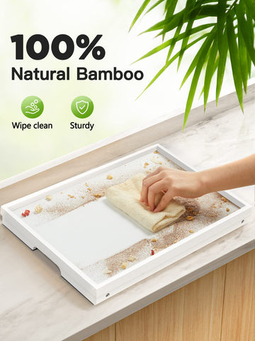 Pipishell Bamboo Bed Tray quick cleaning with warm water