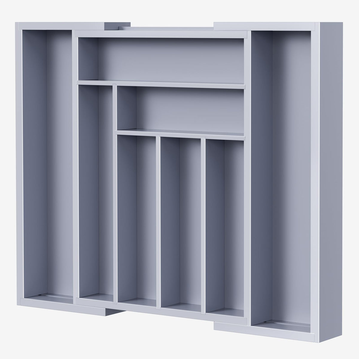 Pipishell bamboo expandable drawer organizer for utensils keeps items neatly arranged.