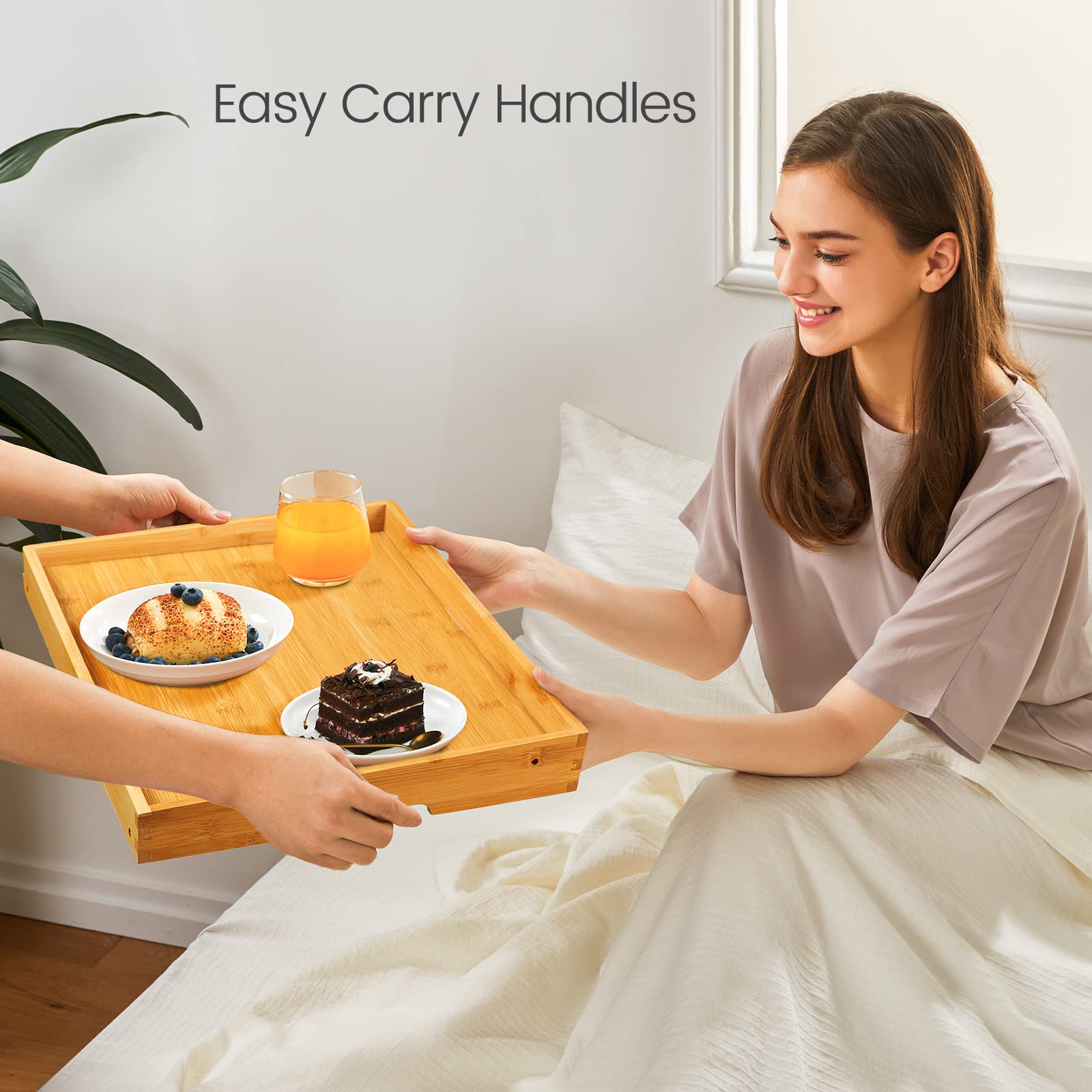 Pipishell bed tray easy to carry for meals, reading, or light tasks.