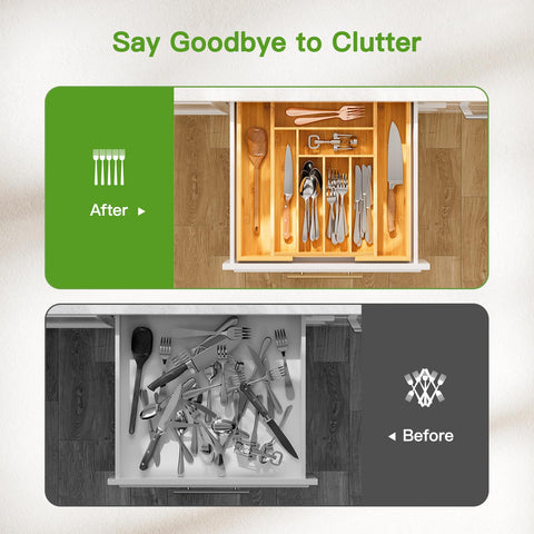 Pipishell kitchen utility drawer organization improves item accessibility.