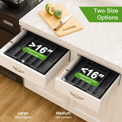 Pipishell multipurpose drawer organizer for utensils, jewelry, and stationery