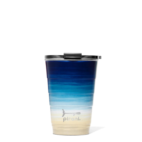 Pirani 16oz Ombre Stackable Tumbler in Sand Castle color, keeps beverages cool while stacking.