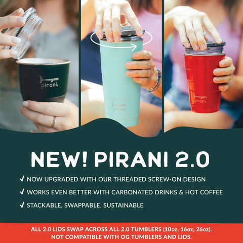 Pirani Version 2.0 air-tight lid seals securely for portable use