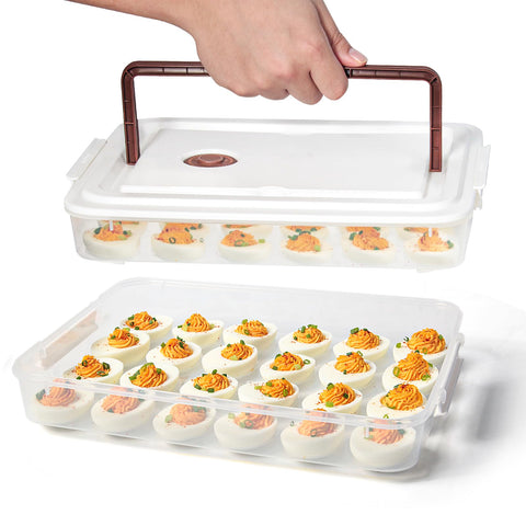 PIUGERU deviled egg containers with lid, secure transport.