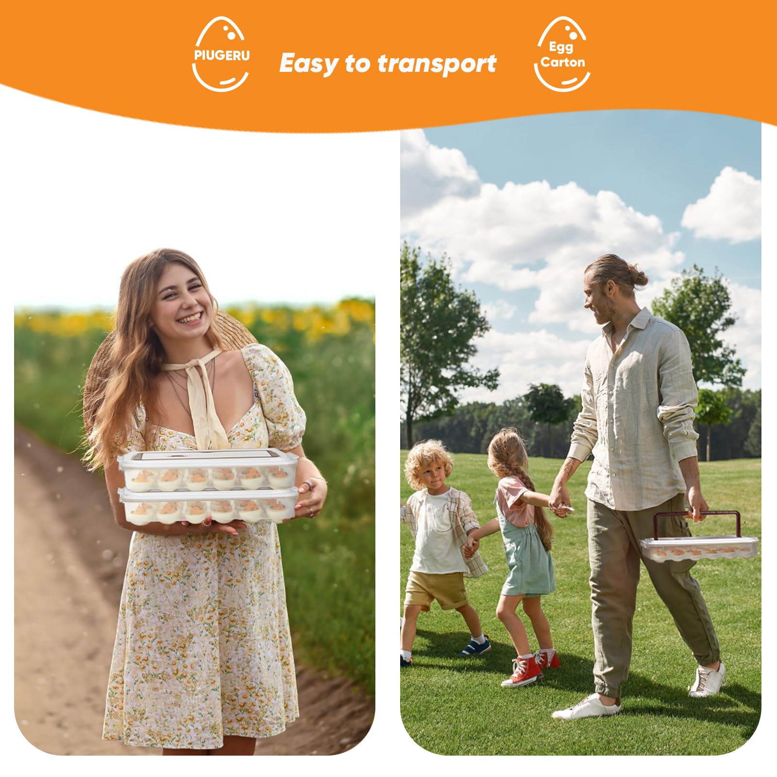 PIUGERU portable egg platter for camping and picnics.