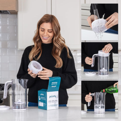 PIURIFY chlorine-removal filter improves taste and odor of tap water