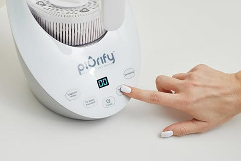 PIURIFY pitcher stored in a fridge door for convenient access.