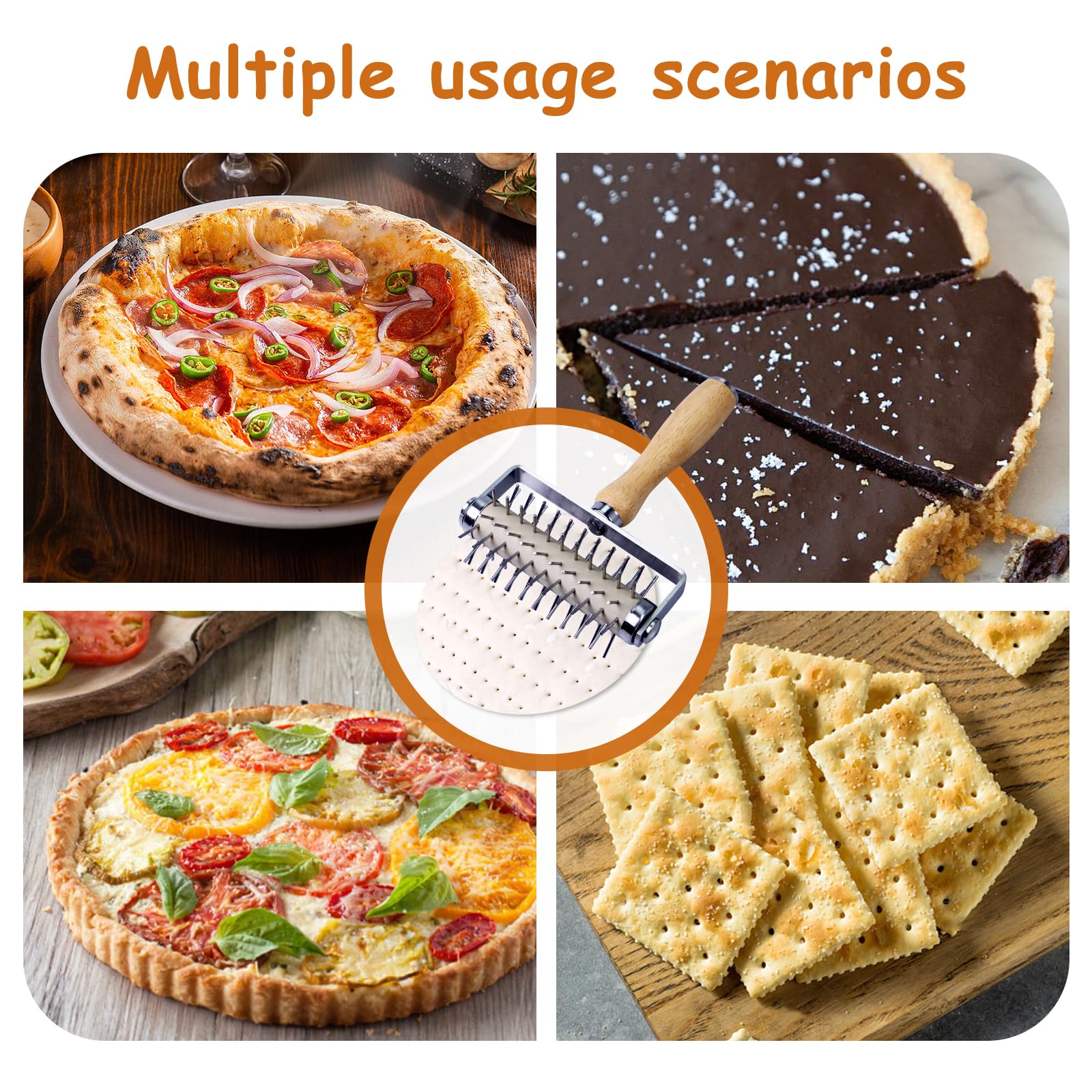 Pizza Docker spikes create uniform perforation for even crusts